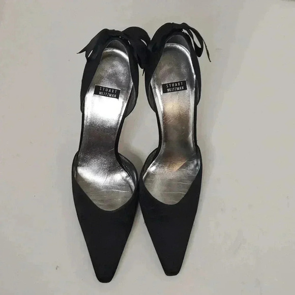 STUART WEITZMAN Satin Bow Accents D'Orsay Pumps Size 8 - Picture 5 of 7